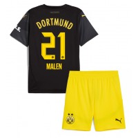 Borussia Dortmund Donyell Malen #21 Vieras Peliasu Lasten 2024-25 Lyhythihainen (+ Lyhyet housut)